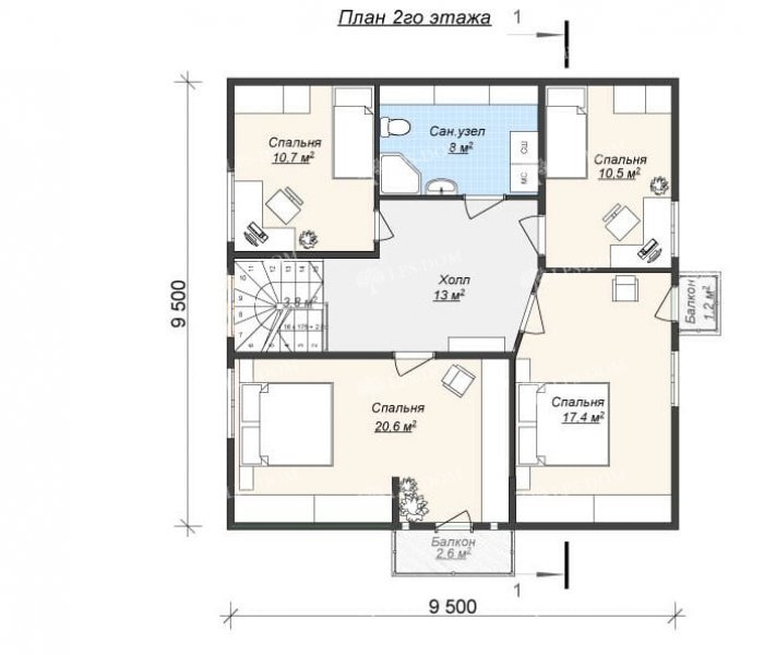 КАРКАСНЫЙ ДОМ ДОМ ВЕСНЫ планировка 2