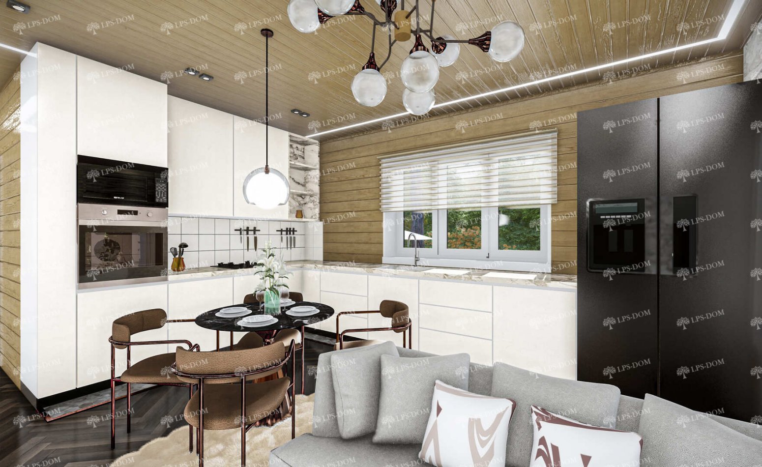 КАРКАСНЫЙ ДОМ ЯСНАЯ ПОЛЯНА фото интерьера 7