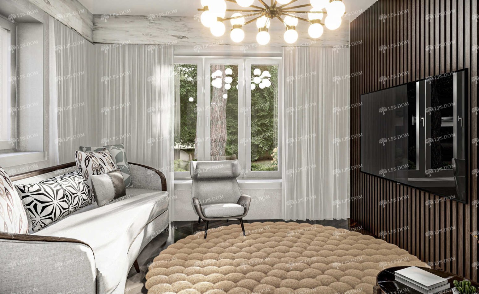 КАРКАСНЫЙ ДОМ НАРБОН фото интерьера 3