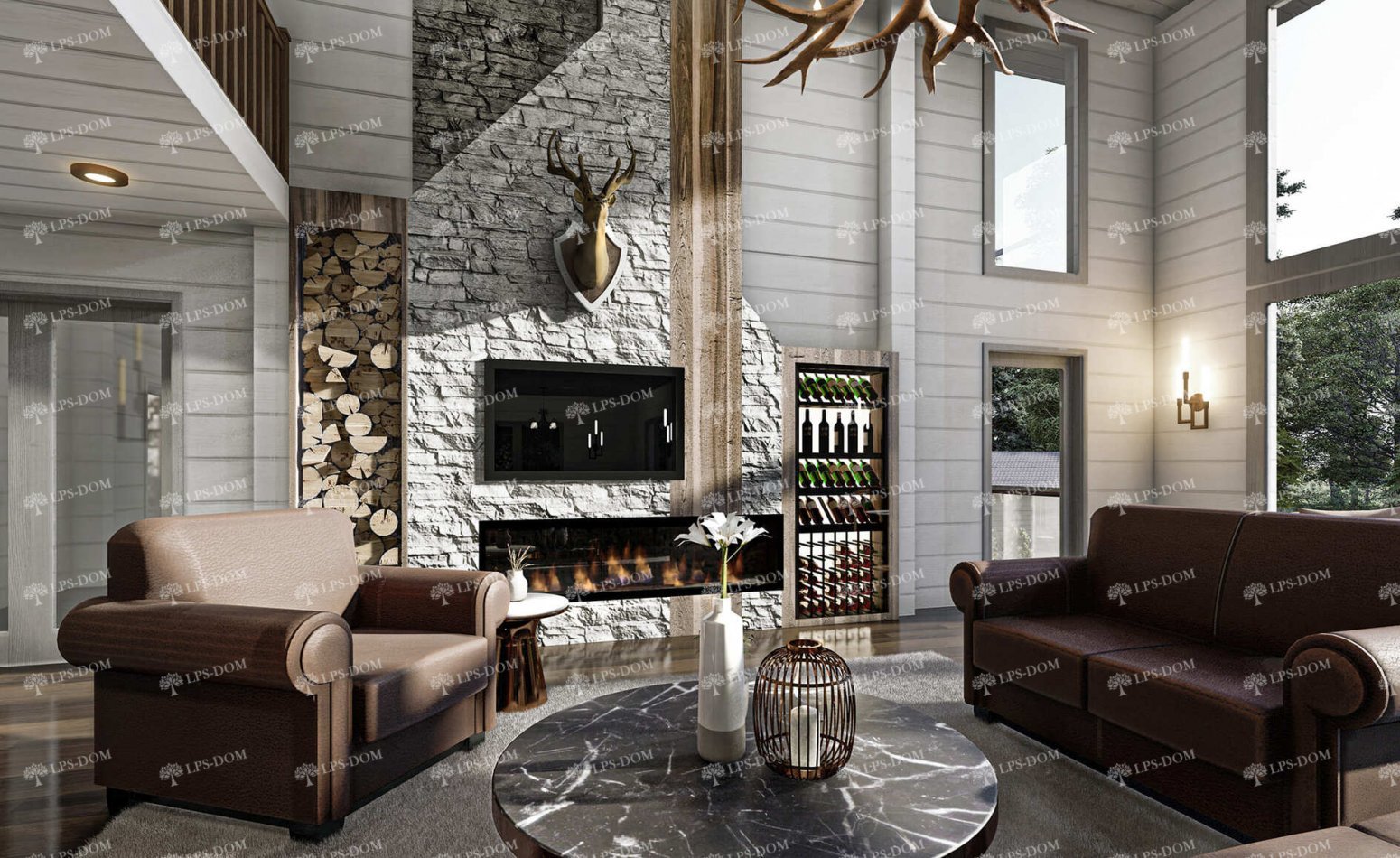 ДОМ ИЗ КЛЕЕНОГО БРУСА БРАНДЕНБУРГ фото интерьера 3