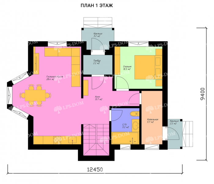 КАРКАСНЫЙ ДОМ СОКОЛ планировка 2