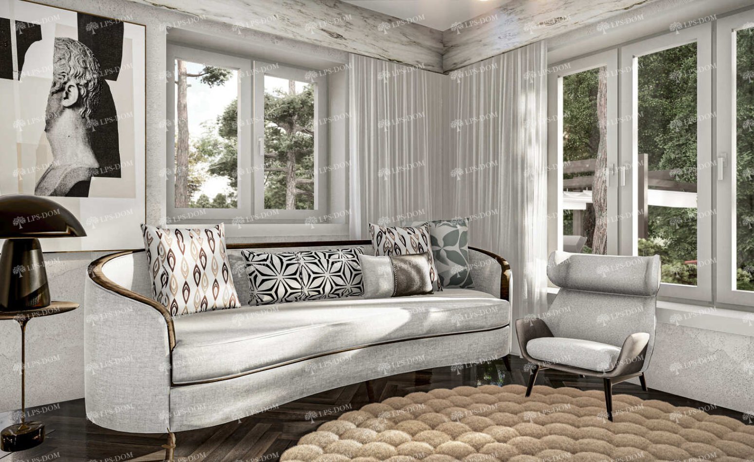 КАРКАСНЫЙ ДОМ НАРБОН фото интерьера 4