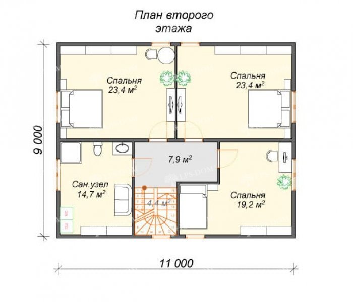 КАРКАСНЫЙ ДОМ ТЕСЕЙ планировка 2