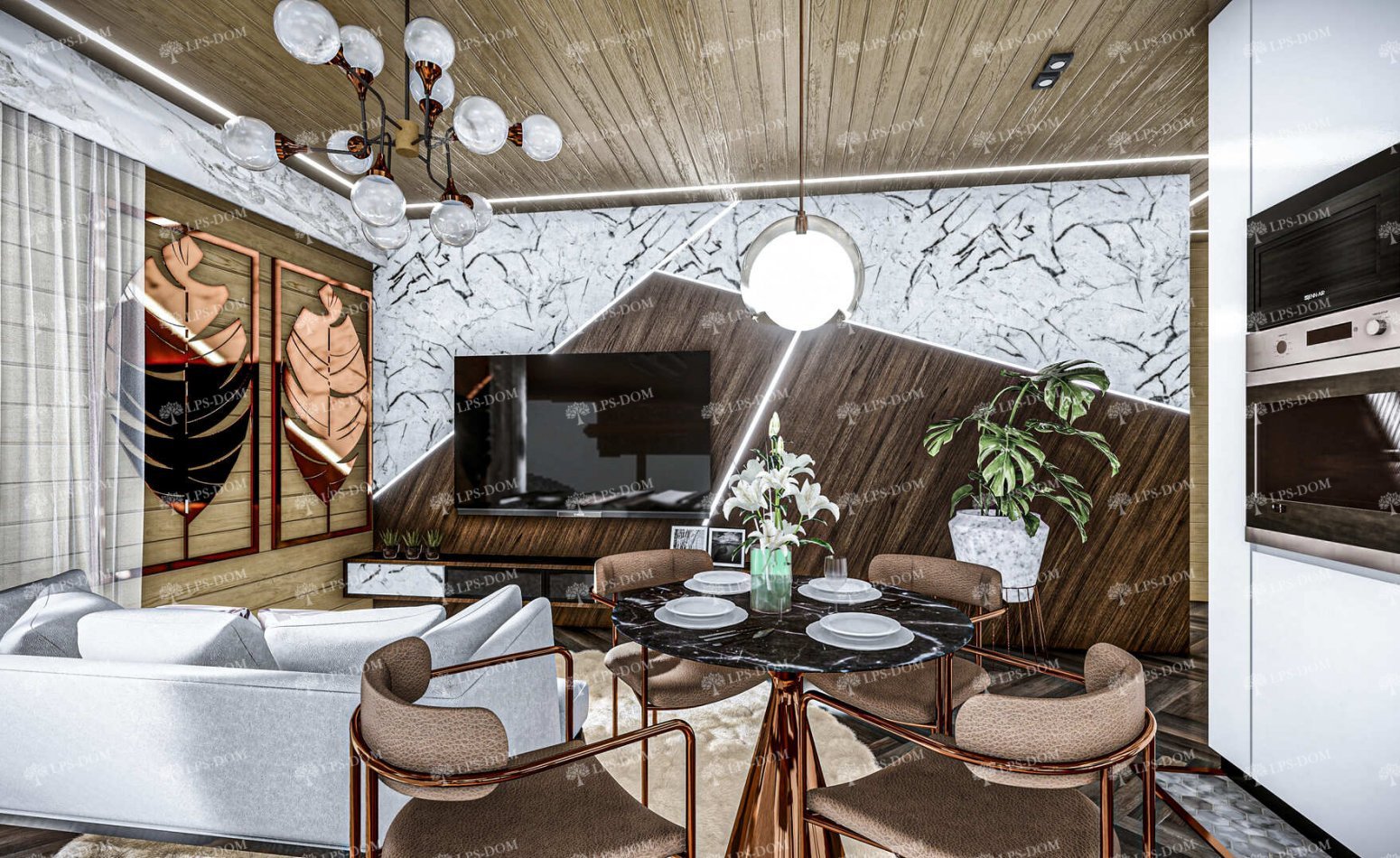 КАРКАСНЫЙ ДОМ ЯСНАЯ ПОЛЯНА фото интерьера 10