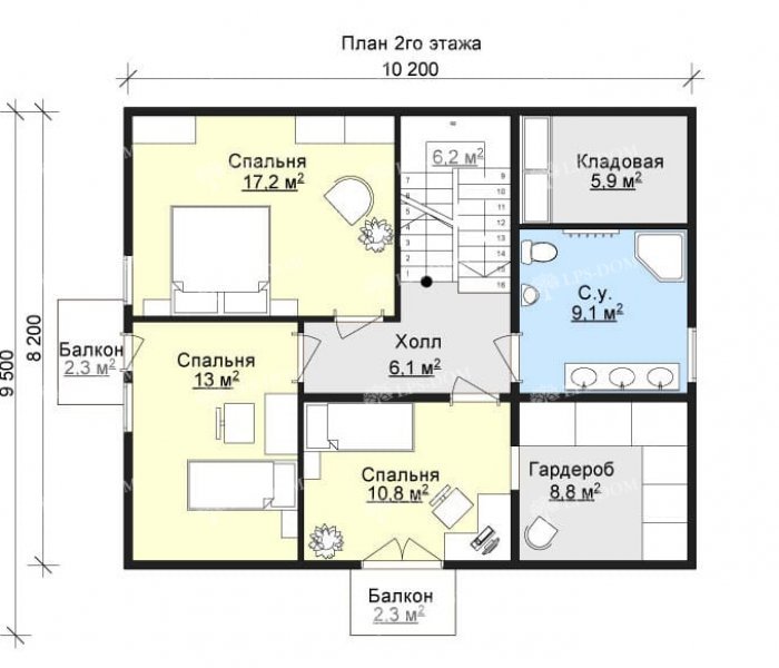 КАРКАСНЫЙ ДОМ ОШАВА планировка 2