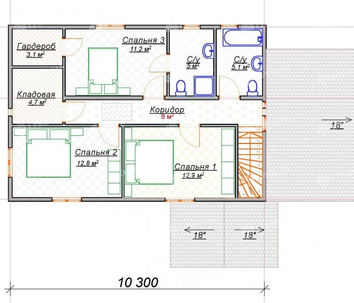 КАРКАСНЫЙ ДОМ СИРЕНЬ планировка 2