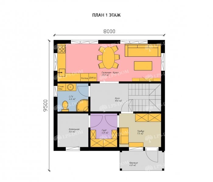 КАРКАСНЫЙ ДОМ РОЛИ планировка 3