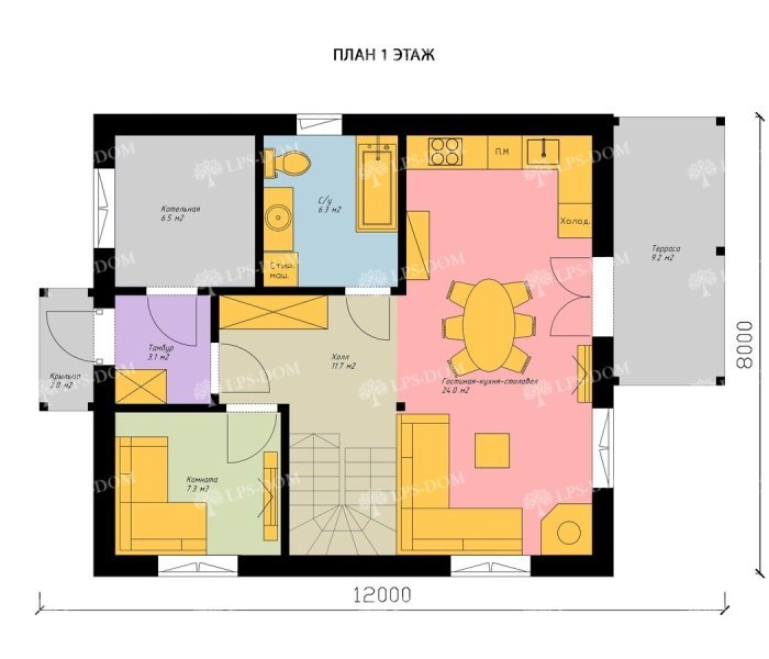КАРКАСНЫЙ ДОМ БОРДО планировка 3