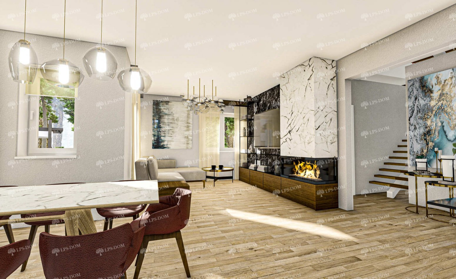 КАРКАСНЫЙ ДОМ НАМСУС фото интерьера 14