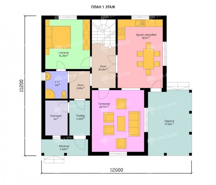 КАРКАСНЫЙ ДОМ КИРКИНЕС планировка 3