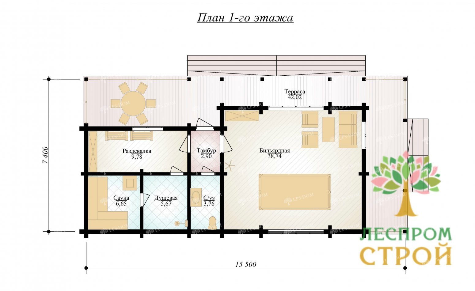 ПРОЕКТ ДОМА ИЗ КЛЕЕНОГО БРУСА ТОРСТЕН БАНЯ фото 3