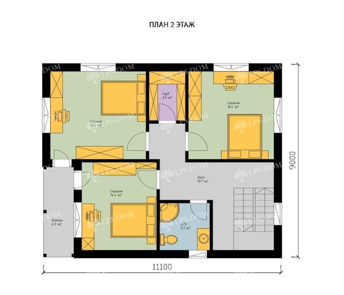 КАРКАСНЫЙ ДОМ ОСЕНЬ планировка 2