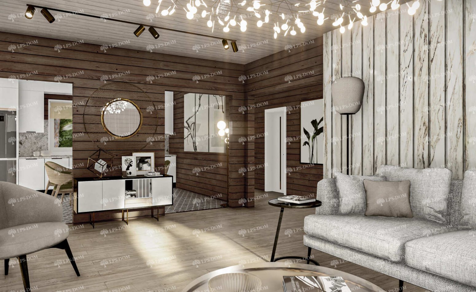 КАРКАСНЫЙ ДОМ ОСЕНЬ фото интерьера 3