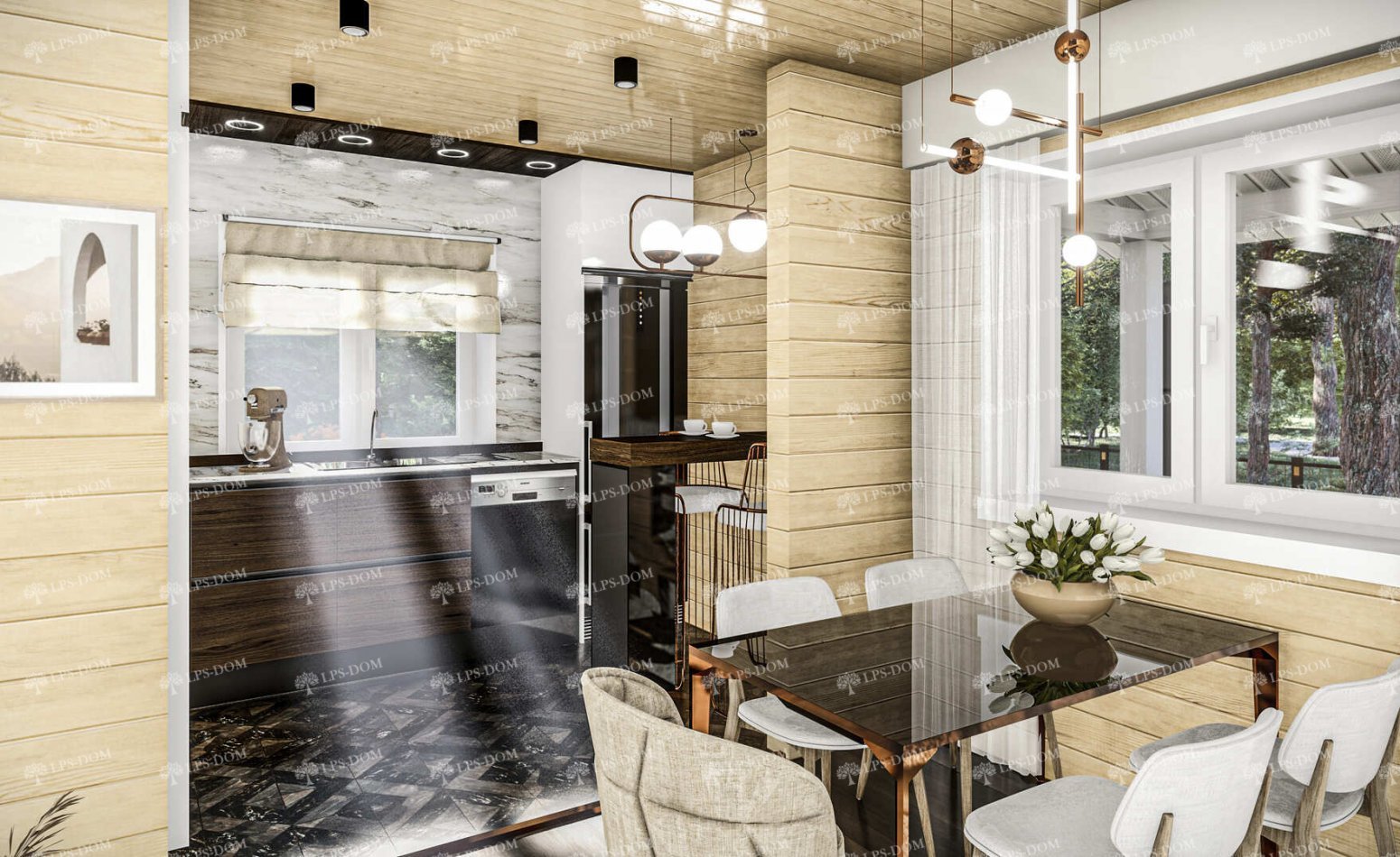 КАРКАСНЫЙ ДОМ АЛЬПИЙСКИЙ фото интерьера 3