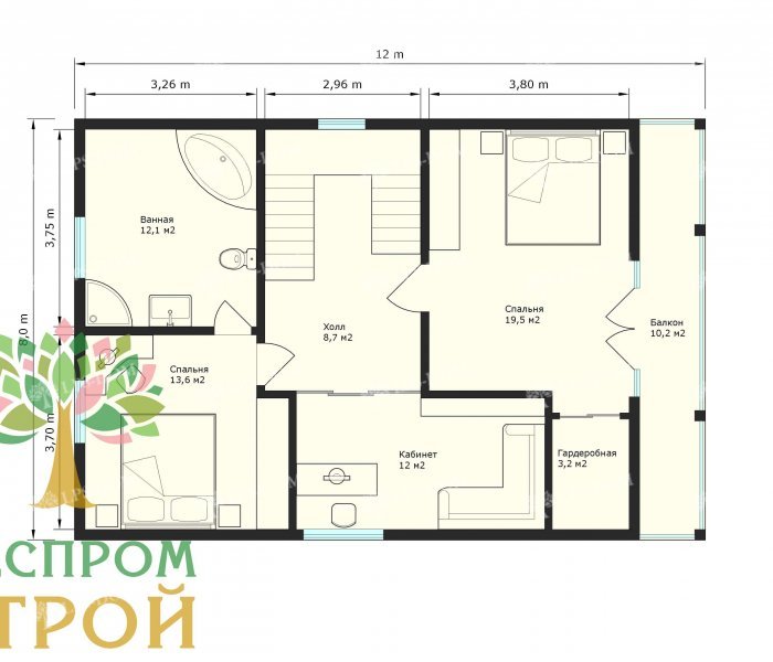 КАРКАСНЫЙ ДОМ ШЕРБУРГ планировка 2