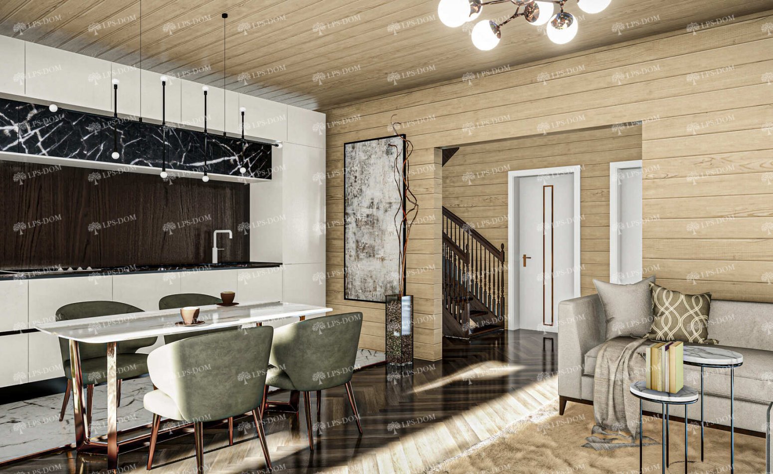 КАРКАСНЫЙ ДОМ ЖЕНЕВА фото интерьера 3