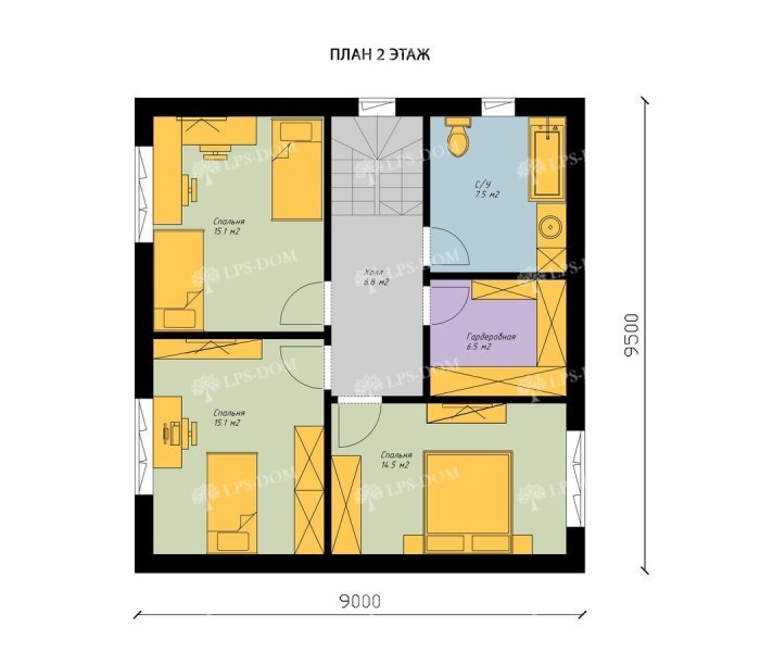 КАРКАСНЫЙ ДОМ ВИЧЕНЗА планировка 2