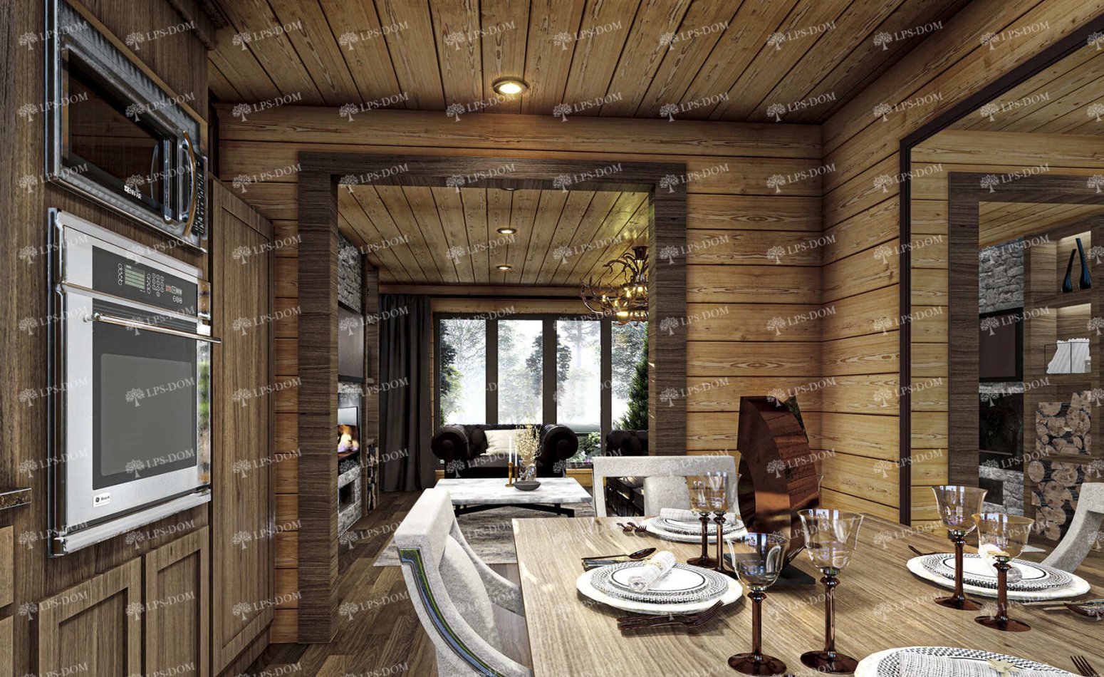 ДОМ ИЗ КЛЕЕНОГО БРУСА ВЕЛЬС фото интерьера 3