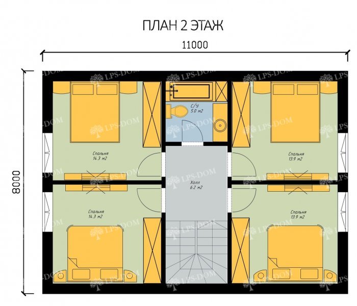 КАРКАСНЫЙ ДОМ ПРОВАНС планировка 2