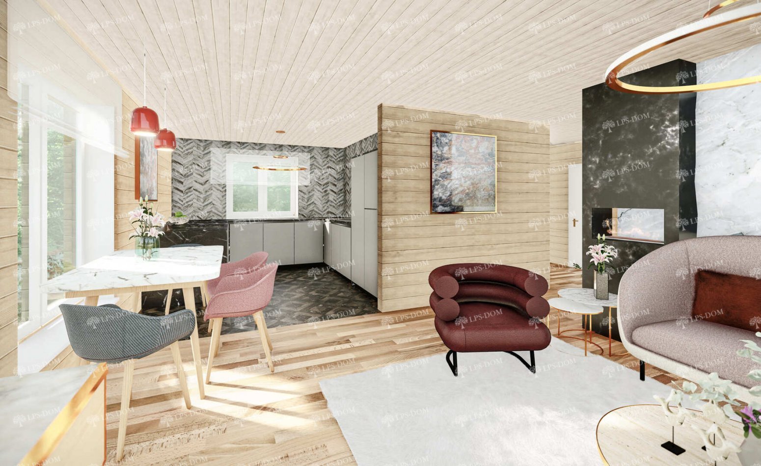 КАРКАСНЫЙ ДОМ АЖЕН фото интерьера 18