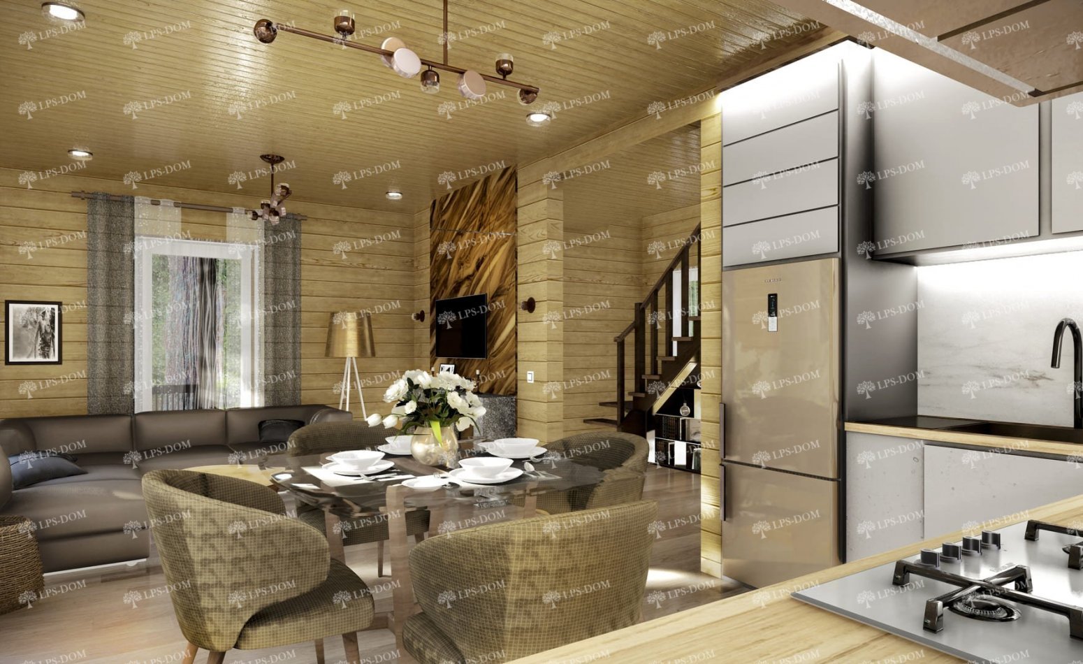 КАРКАСНЫЙ ДОМ АНЖЕ фото интерьера 3