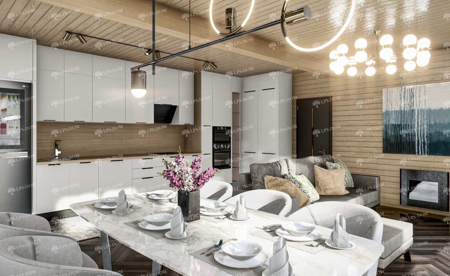 КАРКАСНЫЙ ДОМ САН ДЕНИ фото интерьера 4