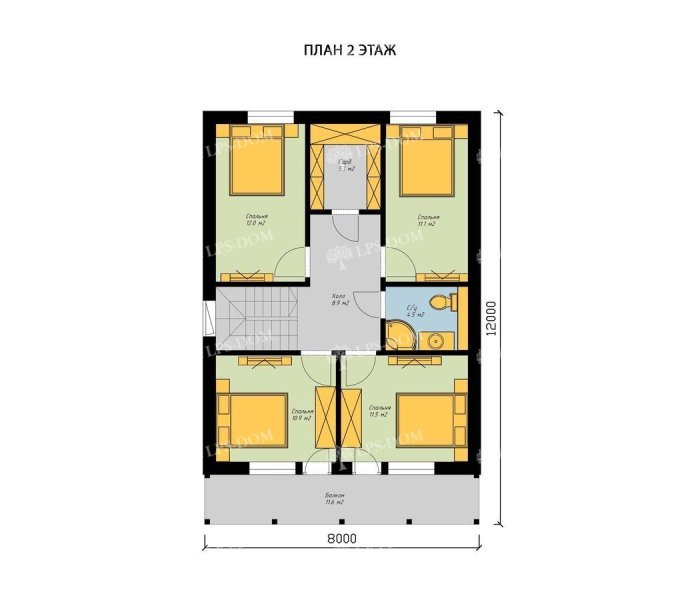 КАРКАСНЫЙ ДОМ ВЕРНИК планировка 2