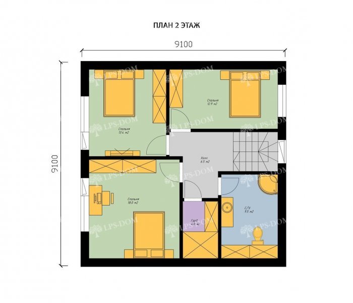 КАРКАСНЫЙ ДОМ БРЕШИА планировка 2