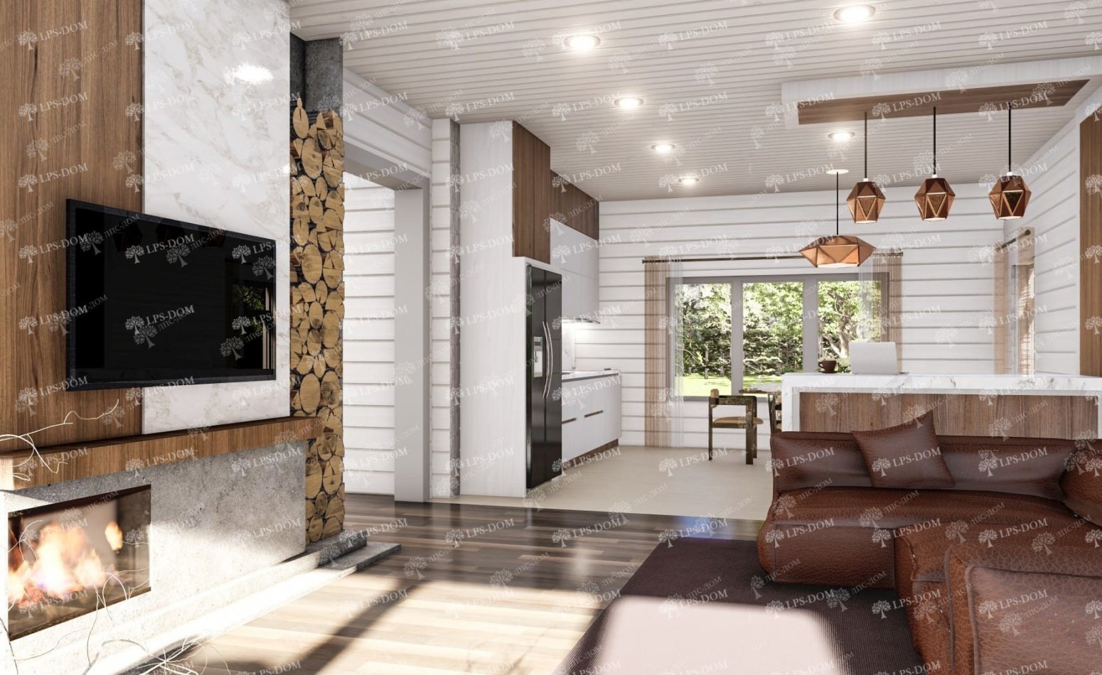 ПРОЕКТ ДОМА ИЗ КЛЕЕНОГО БРУСА ВИБОРГ фото интерьера 6