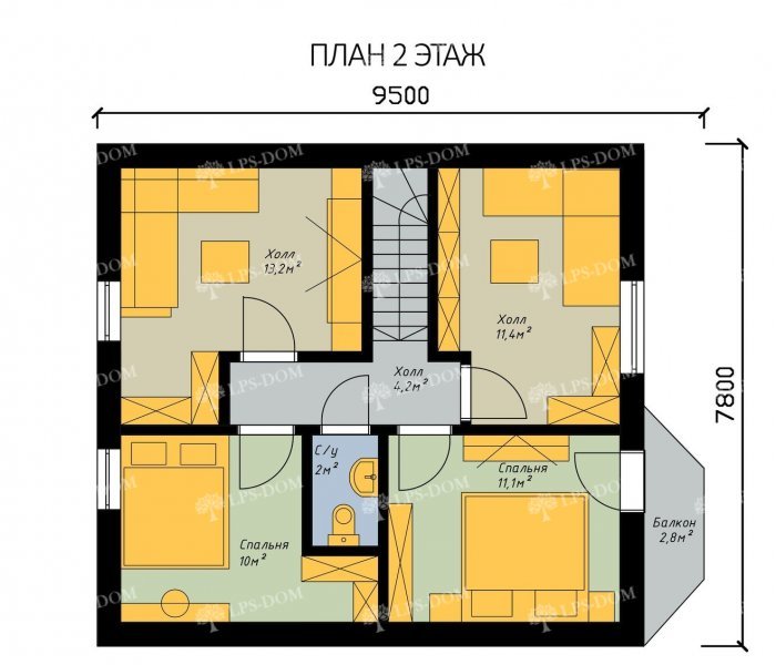 КАРКАСНЫЙ ДОМ ЕРМАК планировка 2