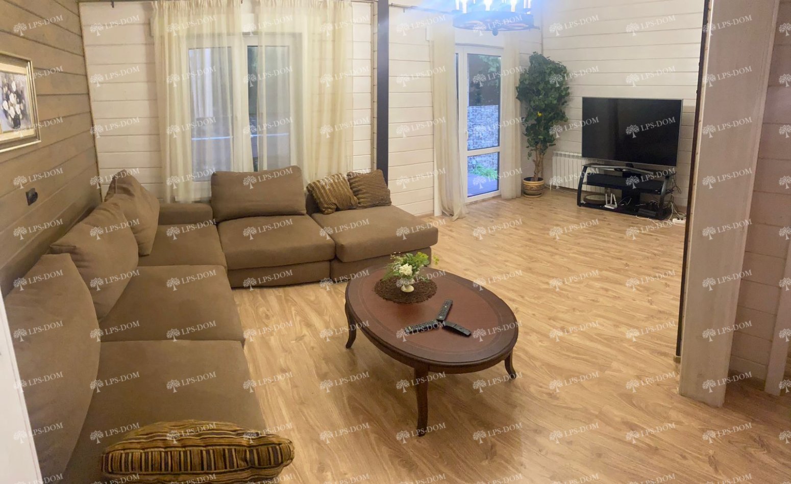 ДОМ ИЗ КЛЕЕНОГО БРУСА С УЧАСТКОМ У ЛЕСА С БАССЕЙНОМ фото интерьера 13