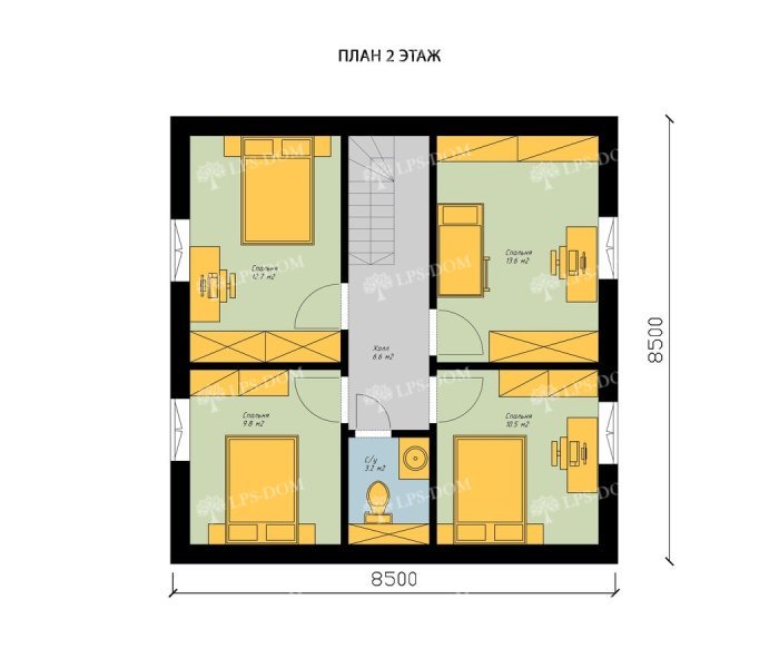 КАРКАСНЫЙ ДОМ БЕЗАНСОН планировка 2