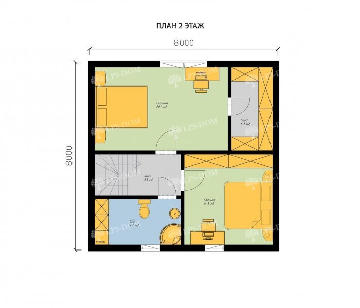 КАРКАСНЫЙ ДОМ БЕЙКЕР планировка 2