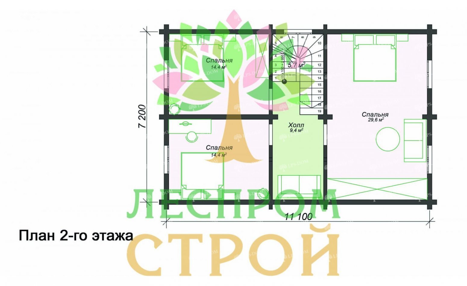 ПРОЕКТ ДОМА ИЗ ПРОФИЛИРОВАННОГО БРУСА ДИОНИС фото 6