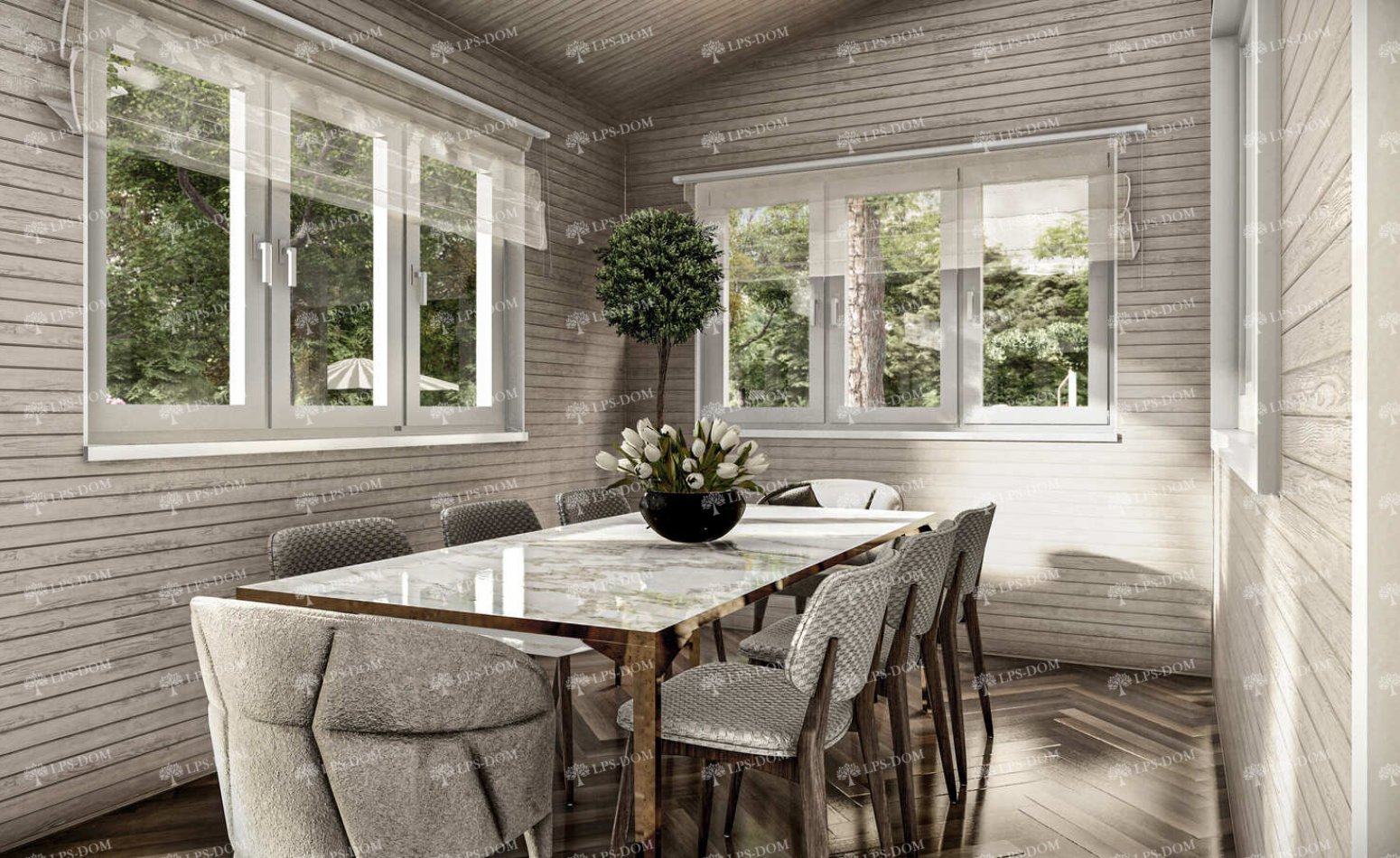 КАРКАСНЫЙ ДОМ ЖЕНВИЛЬЕ фото интерьера 6