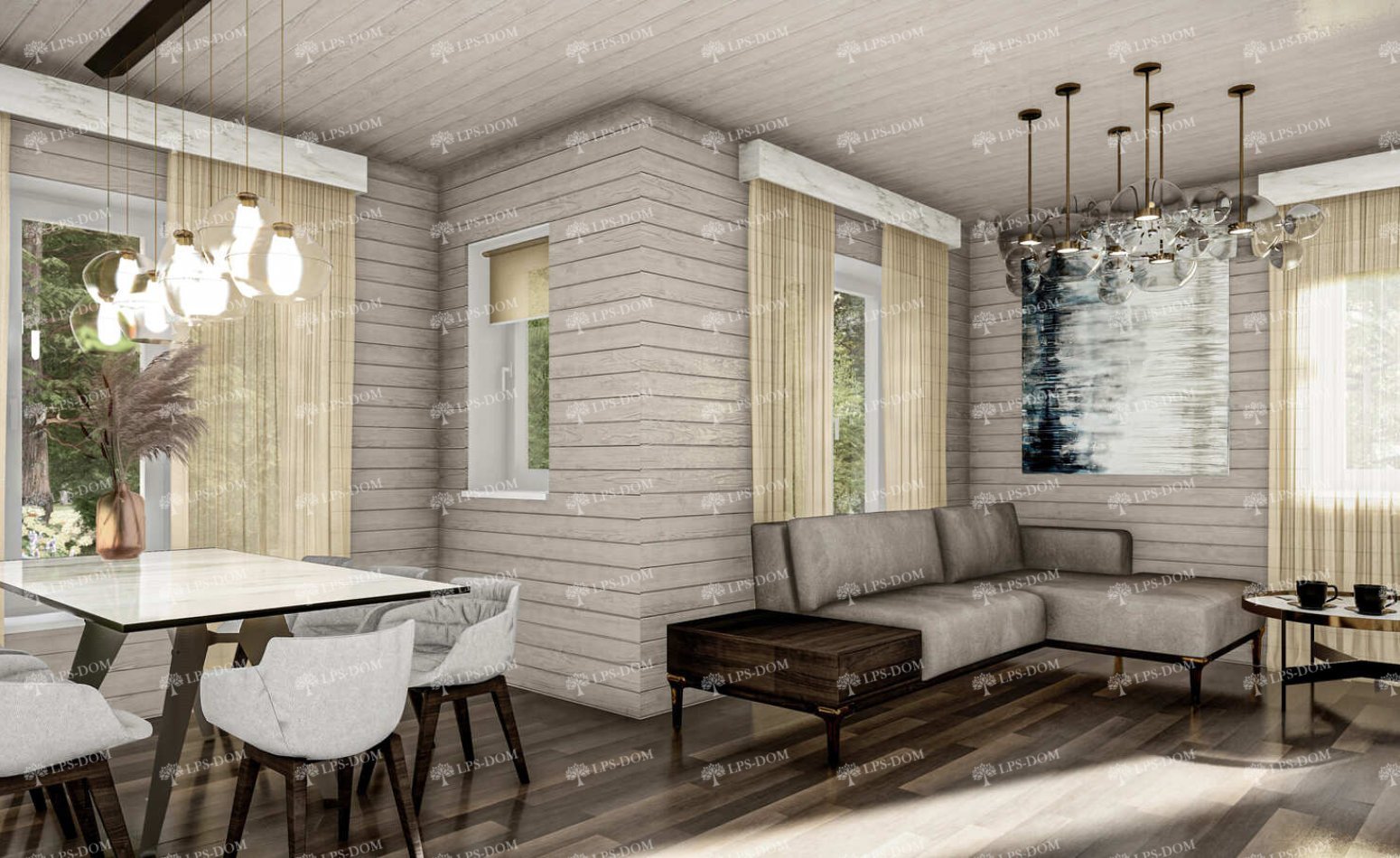 КАРКАСНЫЙ ДОМ НАМСУС фото интерьера 4