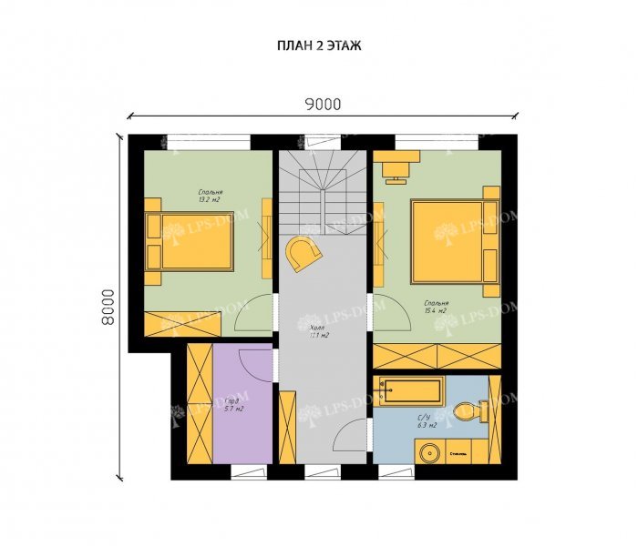 КАРКАСНЫЙ ДОМ САБАДЕЛЬ планировка 2