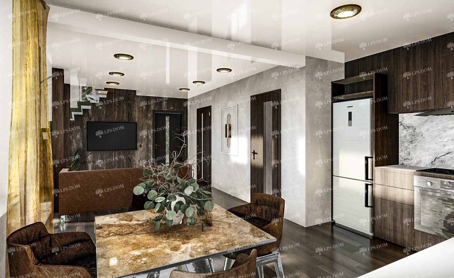 КАРКАСНЫЙ ДОМ МОНПЕЛЬЕ фото интерьера 3