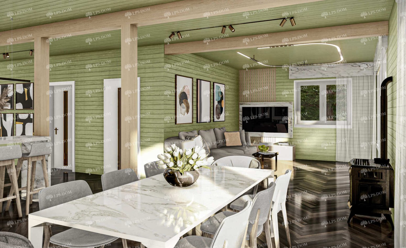 КАРКАСНЫЙ ДОМ АНДРИЯ фото интерьера 12