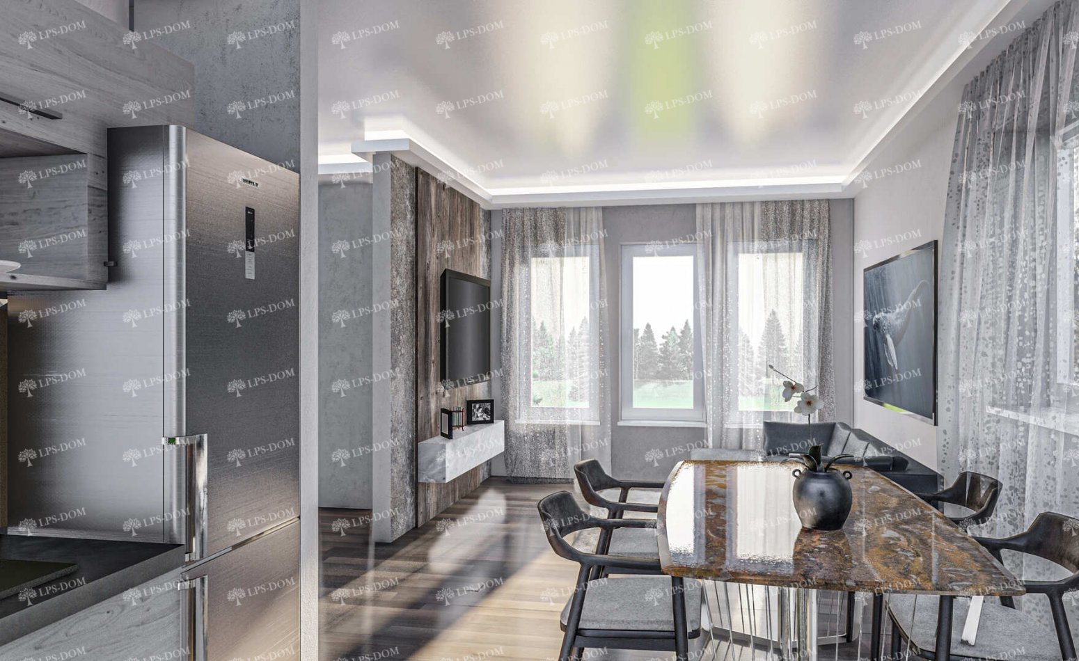 КАРКАСНЫЙ ДОМ ДАРВИН фото интерьера 3