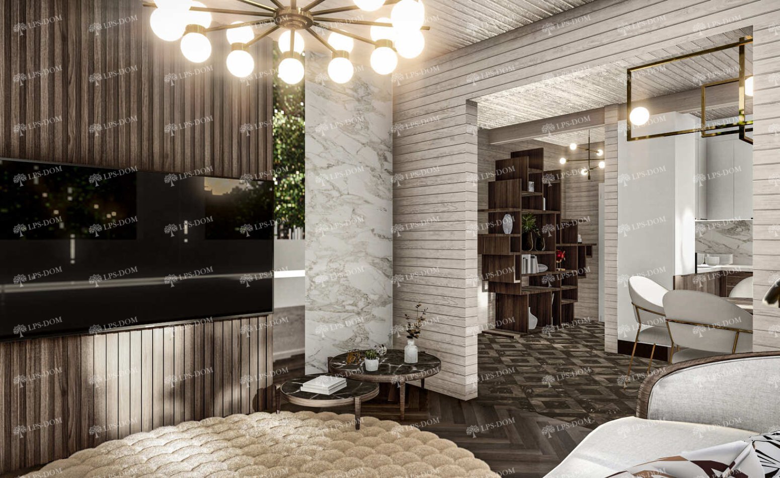 КАРКАСНЫЙ ДОМ НАРБОН фото интерьера 7