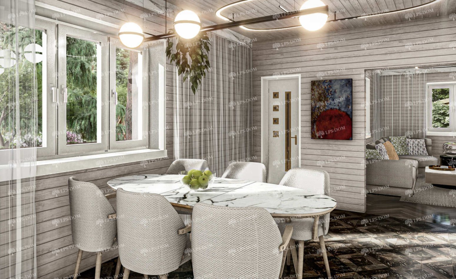 КАРКАСНЫЙ ДОМ КИРКИНЕС фото интерьера 4