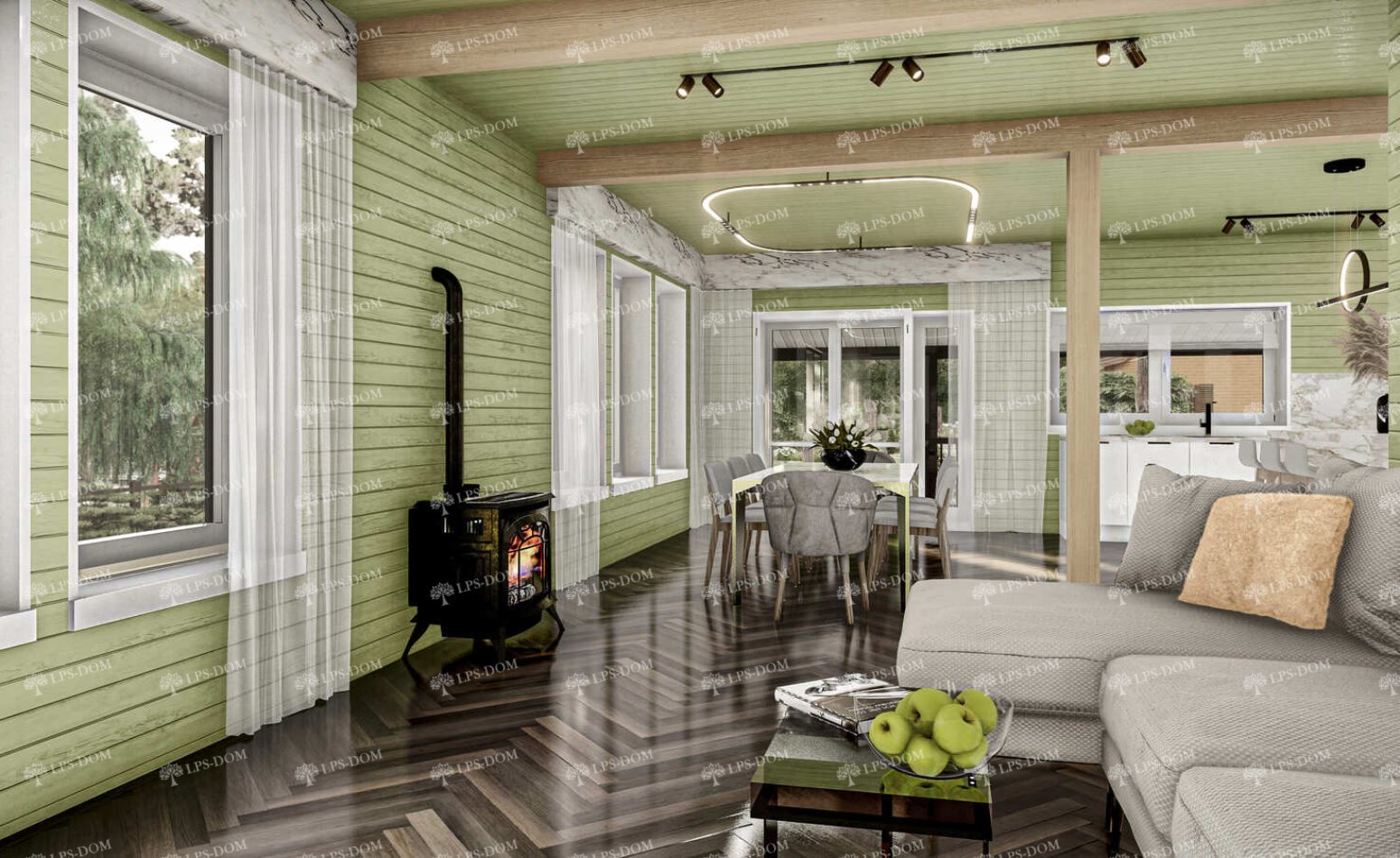 КАРКАСНЫЙ ДОМ АНДРИЯ фото интерьера 11