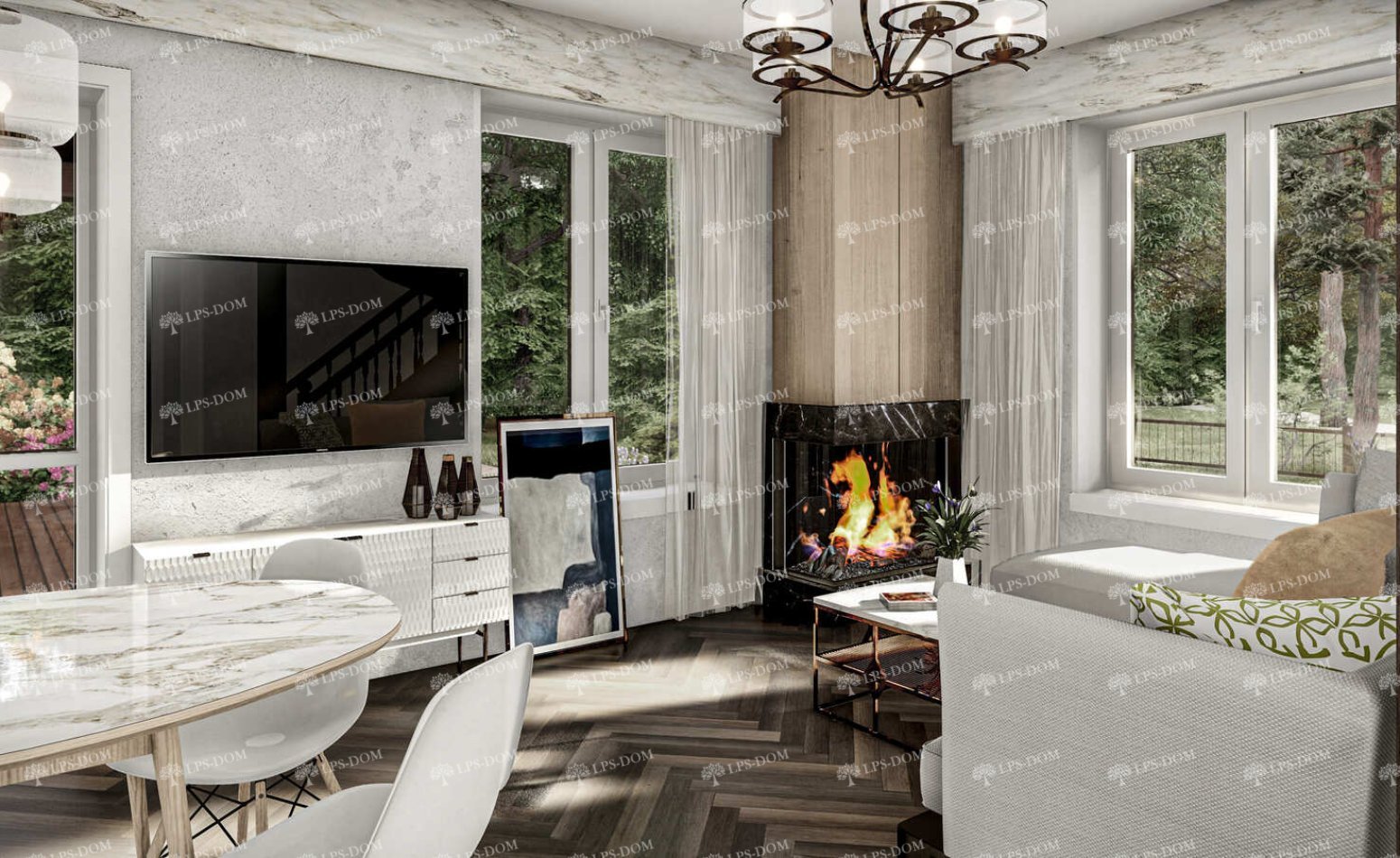 КАРКАСНЫЙ ДОМ БОРДО фото интерьера 9