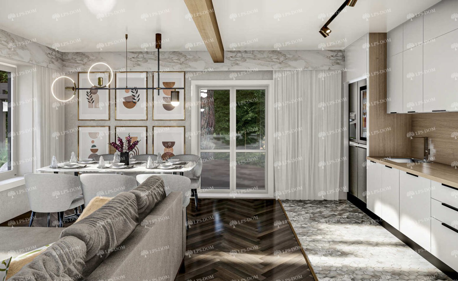 КАРКАСНЫЙ ДОМ САН ДЕНИ фото интерьера 9