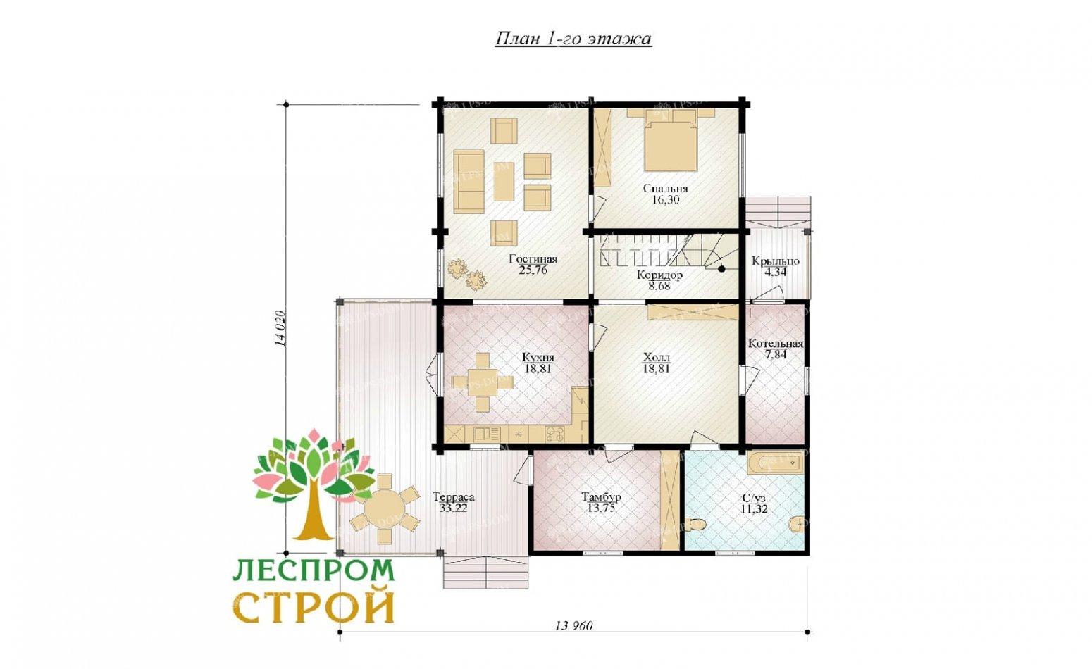 ПРОЕКТ ДОМА ИЗ КЛЕЕНОГО БРУСА БАРБАДОС фото 3