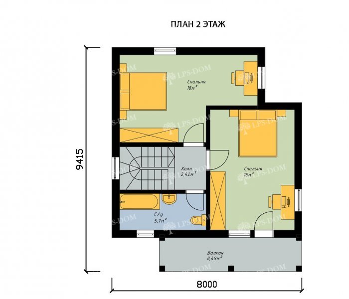 КАРКАСНЫЙ ДОМ КАПРИС планировка 2
