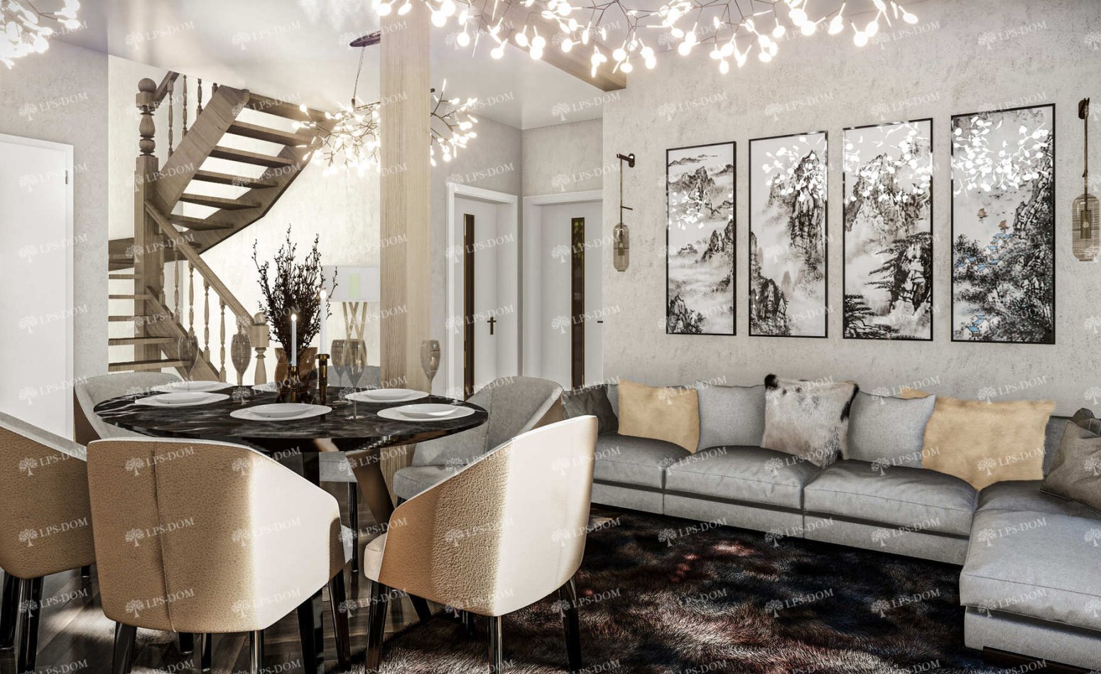 КАРКАСНЫЙ ДОМ ФОДЖА фото интерьера 11