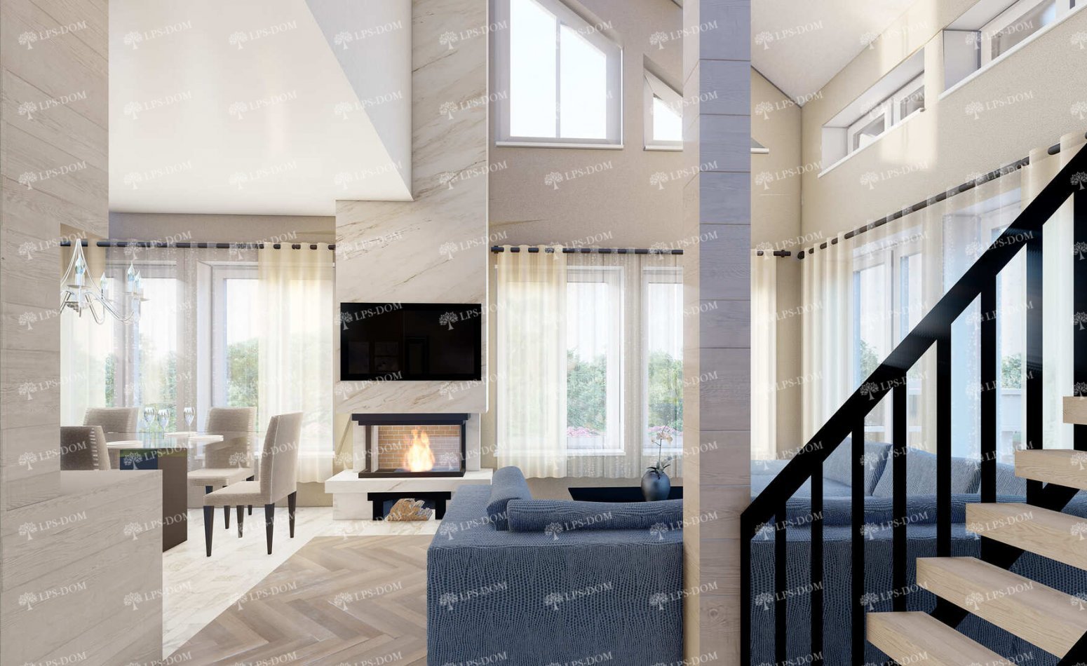 КАРКАСНЫЙ ДОМ МОНТЕРОСА фото интерьера 12