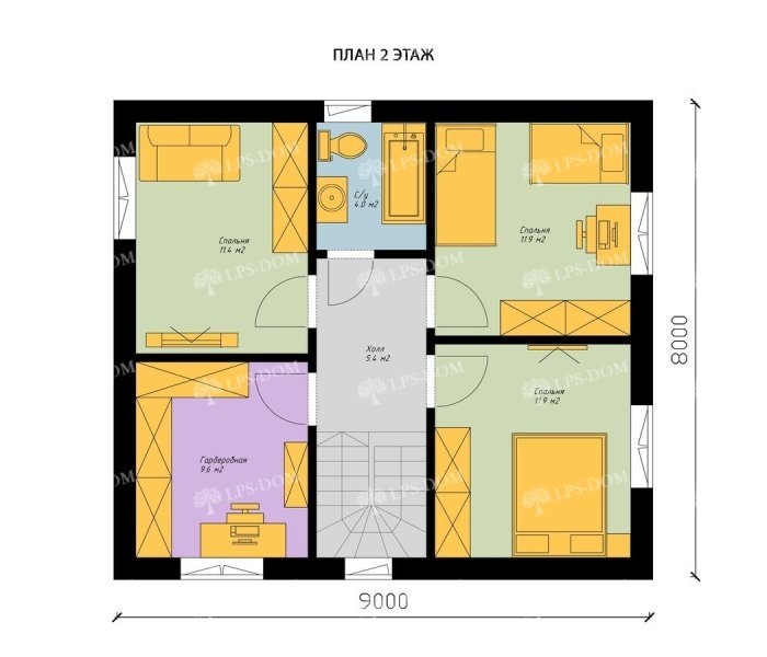 КАРКАСНЫЙ ДОМ БОРДО планировка 4